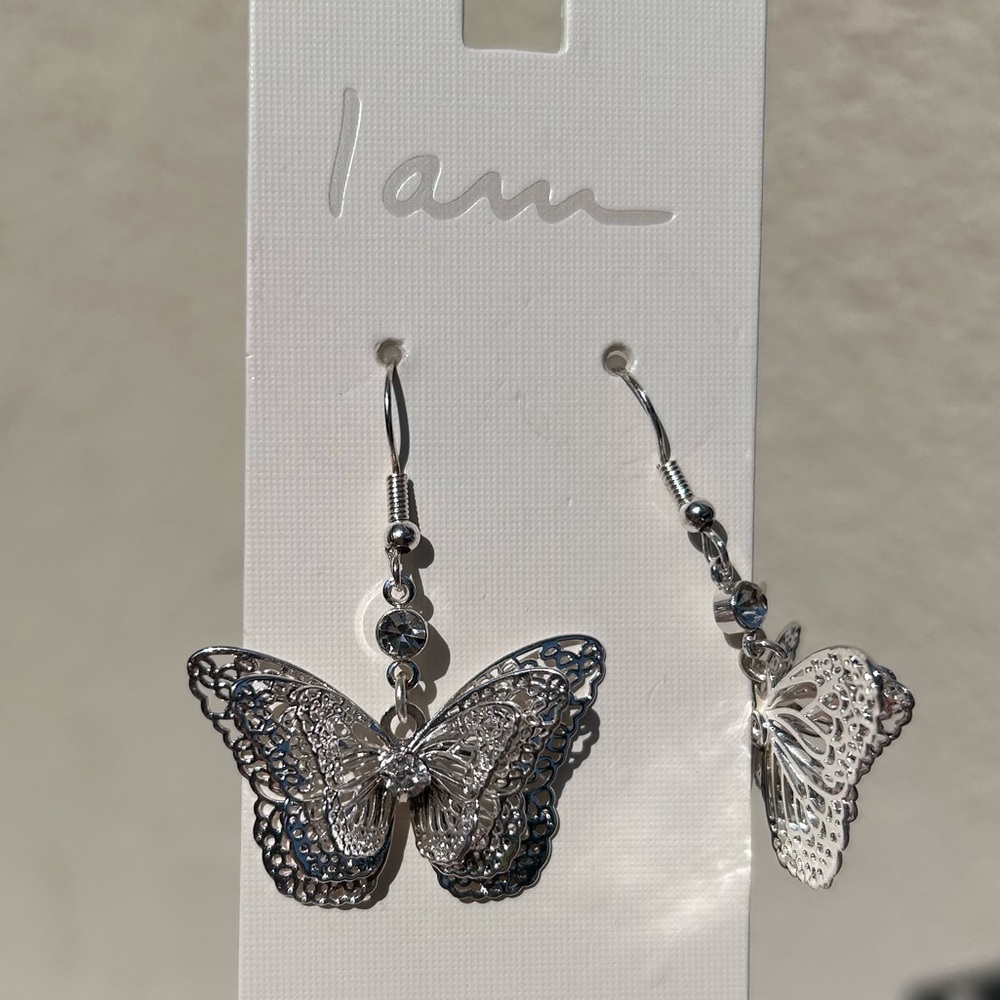 Silver Butterfly Earrings